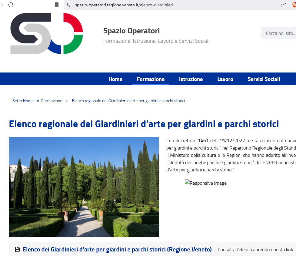 ISCRIZIONE ALBO REGIONALE GIARDINIERI D ARTE