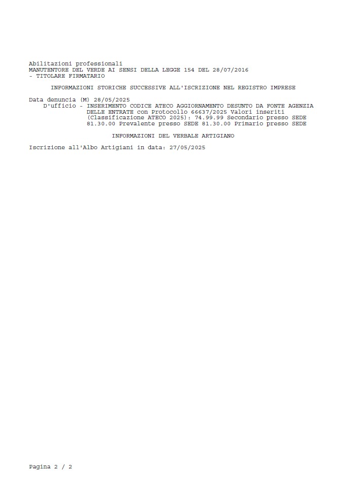 Dario Ganz visura camerale retro